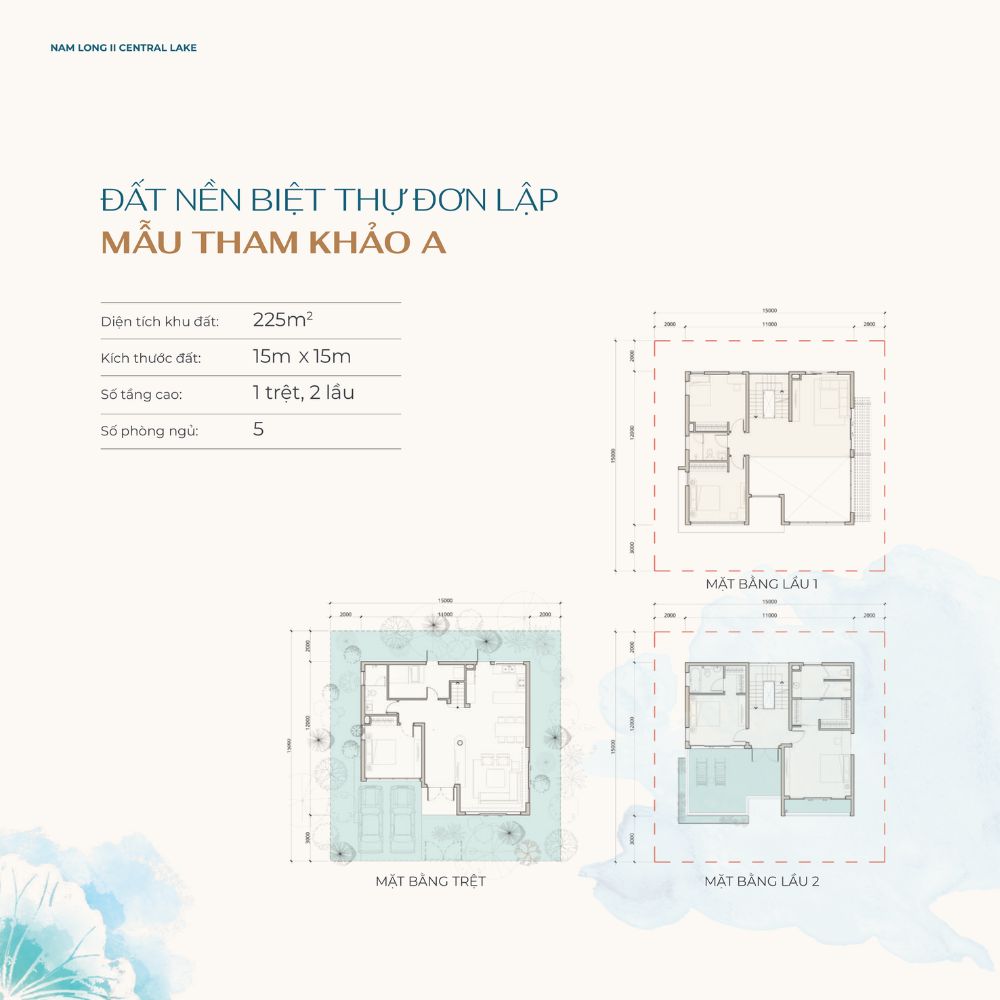 Mẫu biệt thự đơn lập A dự án Nam Long II Central Lake Cần Thơ